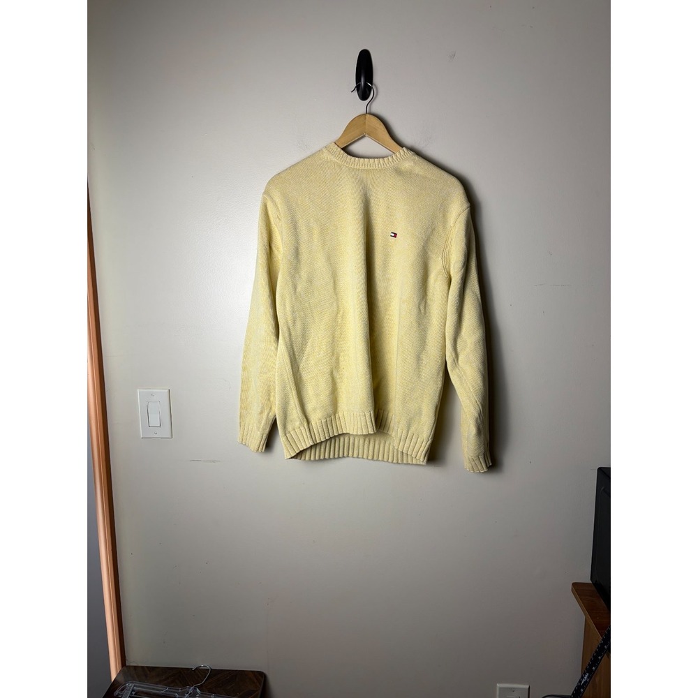 Tommy Hilfiger Sweater Womens L Yellow Cotton Knit